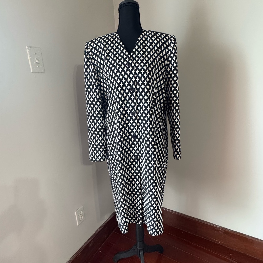 Elegant dark, navy and White Women's Dress